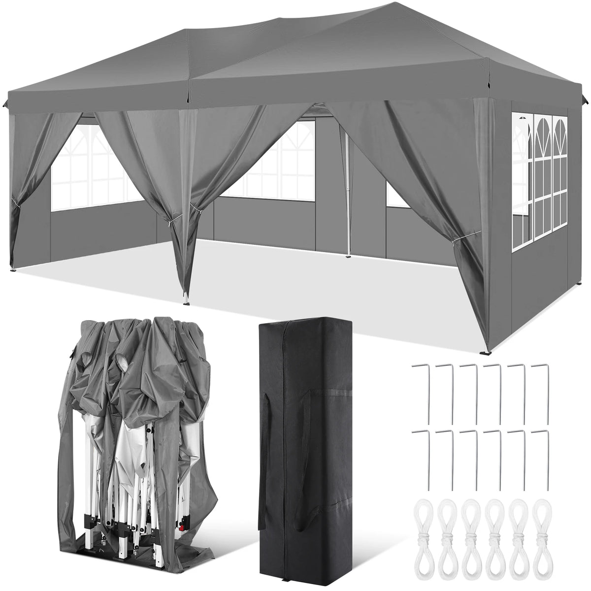 10x20 FT Pop up Canopy Tent with Sidewalls,