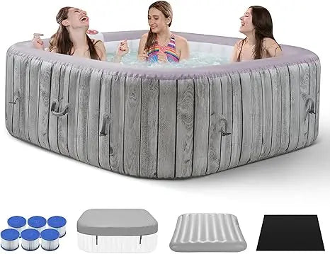 Inflatable Square Portable Hot Tub, 4-6 Person