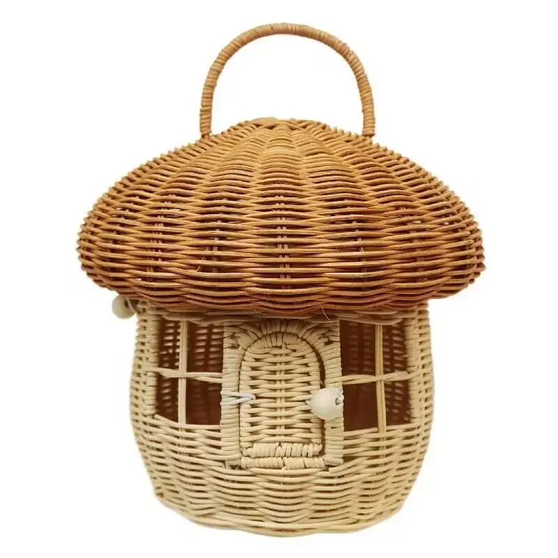 Rattan Woven Mushroom Shaped Basket