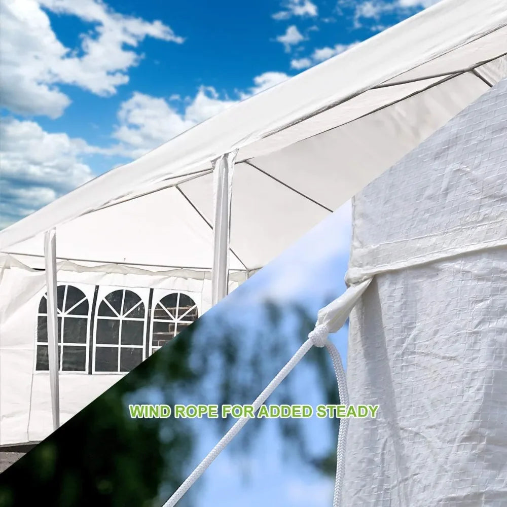 White 10'X30' Heavy Duty Outdoor Canopy Gazebo Tent W/Windows