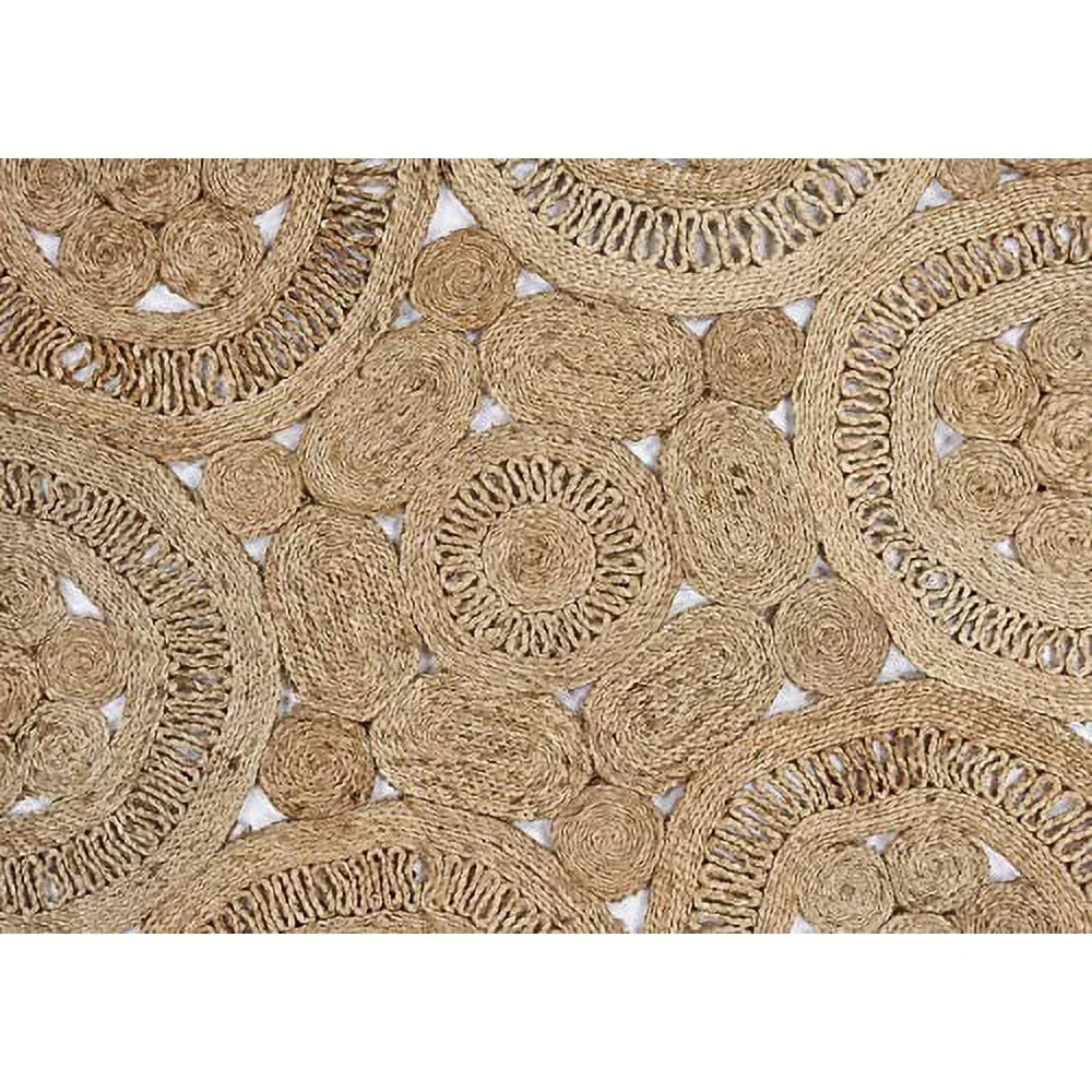 Natural Braided Jute Round Area Rug Handmade Indoor Carpet