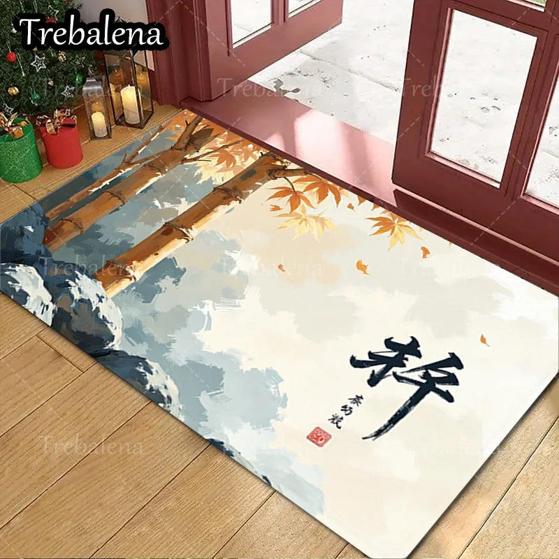 1pc Welcome Door Mat Indoor Outdoor Floor Garden View Rug