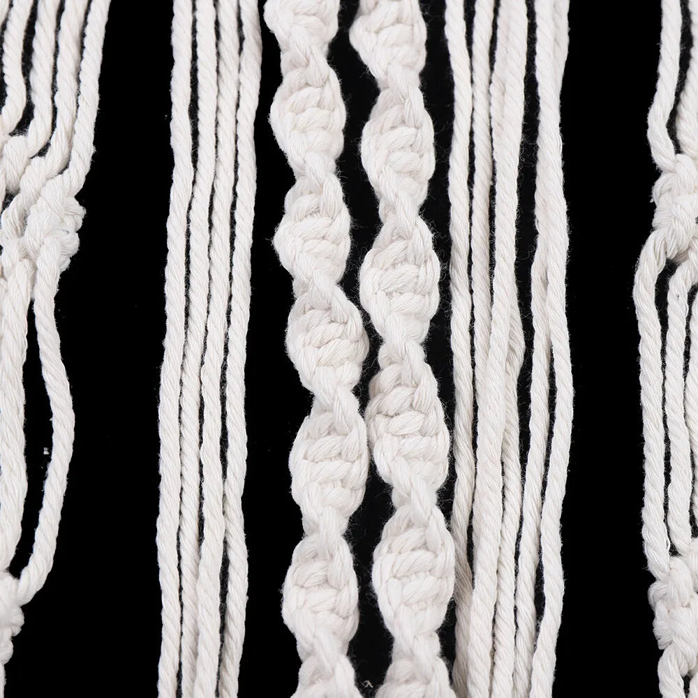 35.43"x70.87" Beige Large Macrame Wall Hanging Hand Woven