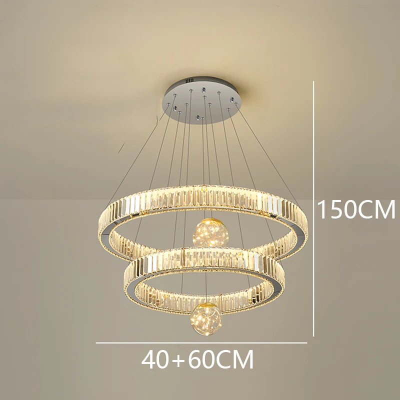 Modern home decoration crystal chandelier, stair Pendant lamp, living room Pendant lights, interior lighting