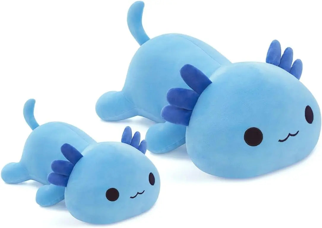 Blue Axolotl Plush Pillow, Soft Stuffed Animal Toy, 12 Inch