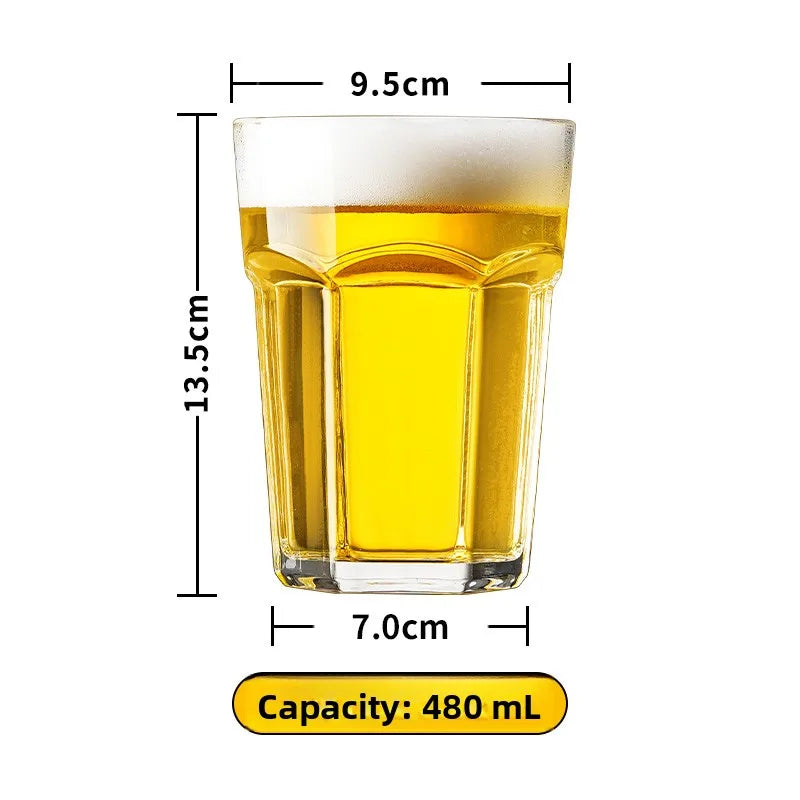 Large Capacity Beer Glass with Handle High End Glass Drinking Cup