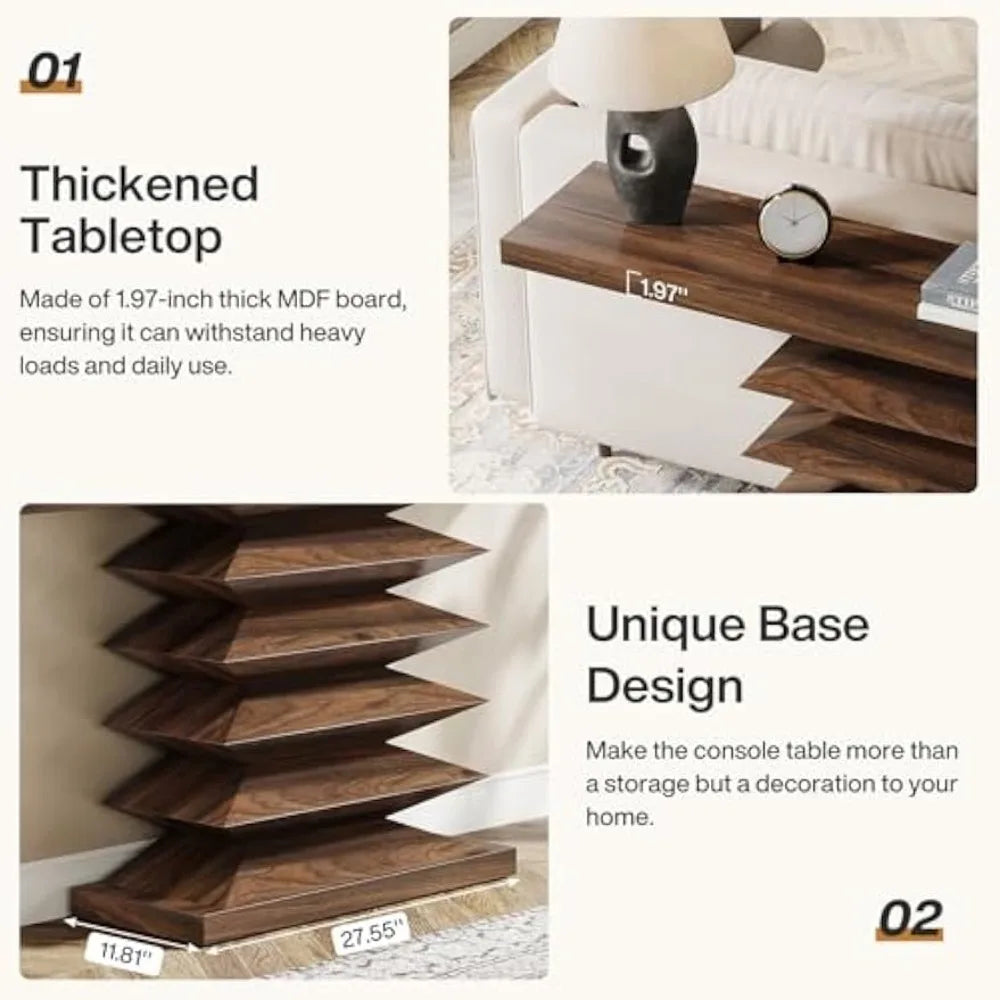 51-Inch Long Console Table with Unique Base