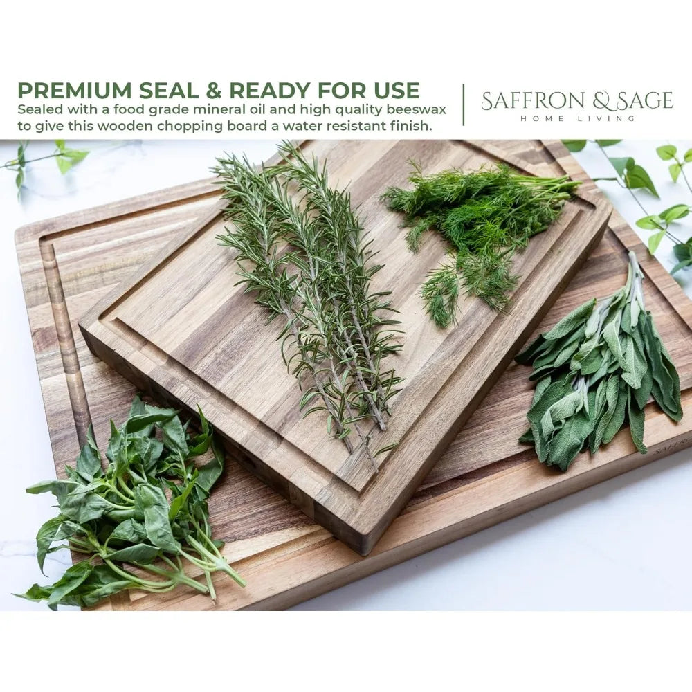 Extra Large Wood Cutting Board - Thick 23 x 17 x 1.5 Inch Acacia