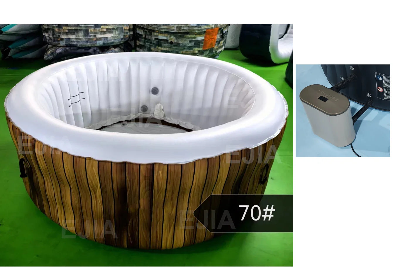 2-4 Person Inflatable Hot Tub, Round, Leak-Proof Blow 120 Air Jets,