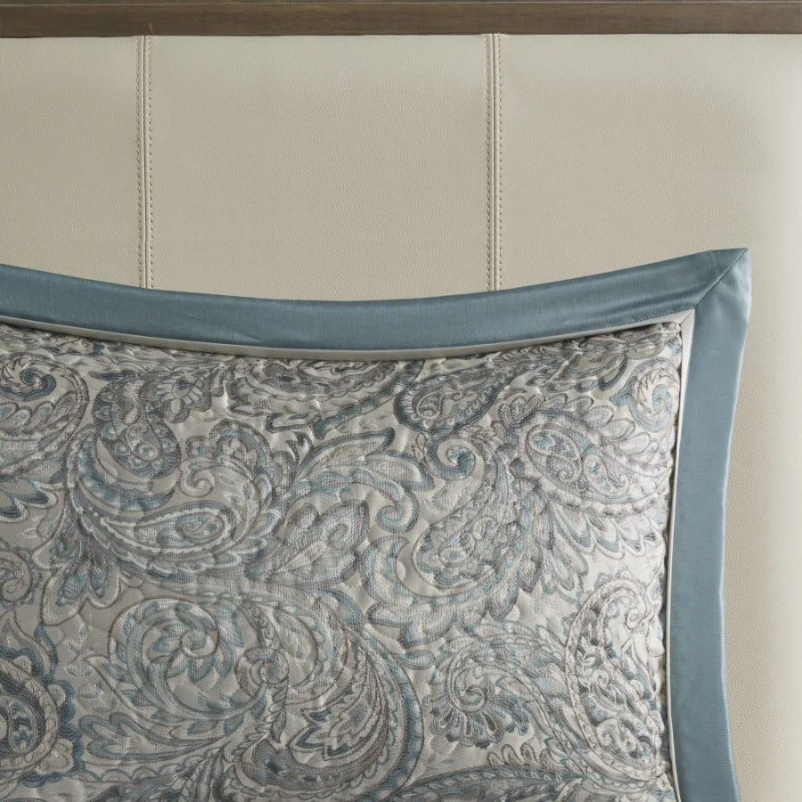 5 Piece Jacquard Bedspread Set with Throw Pillows