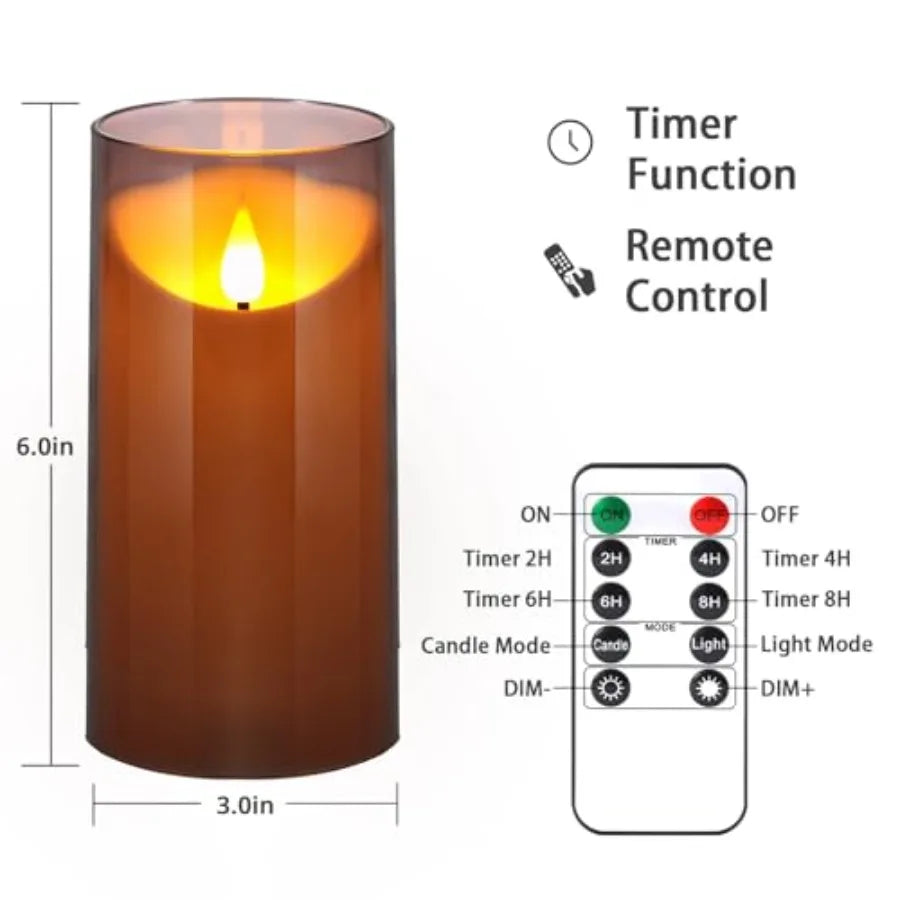 Flameless Candles with Remote Timer: 3D Wick Battery Operated