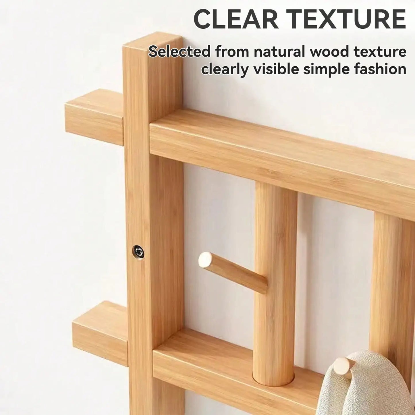 Solid Wood Entryway Coat Rack 23.62 in * 9.06 in, 6 Pegs