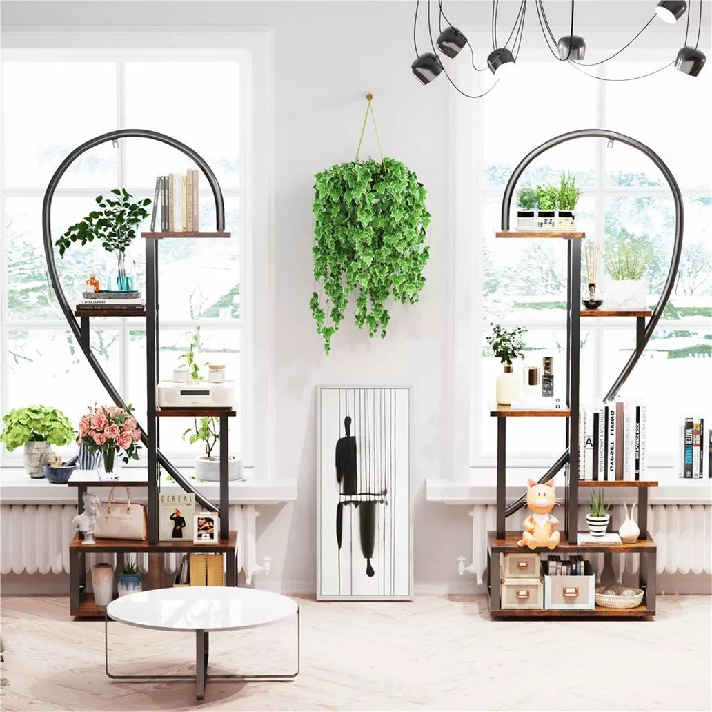 Plant Stand Half Heart Shaped Multiple Planter Rack