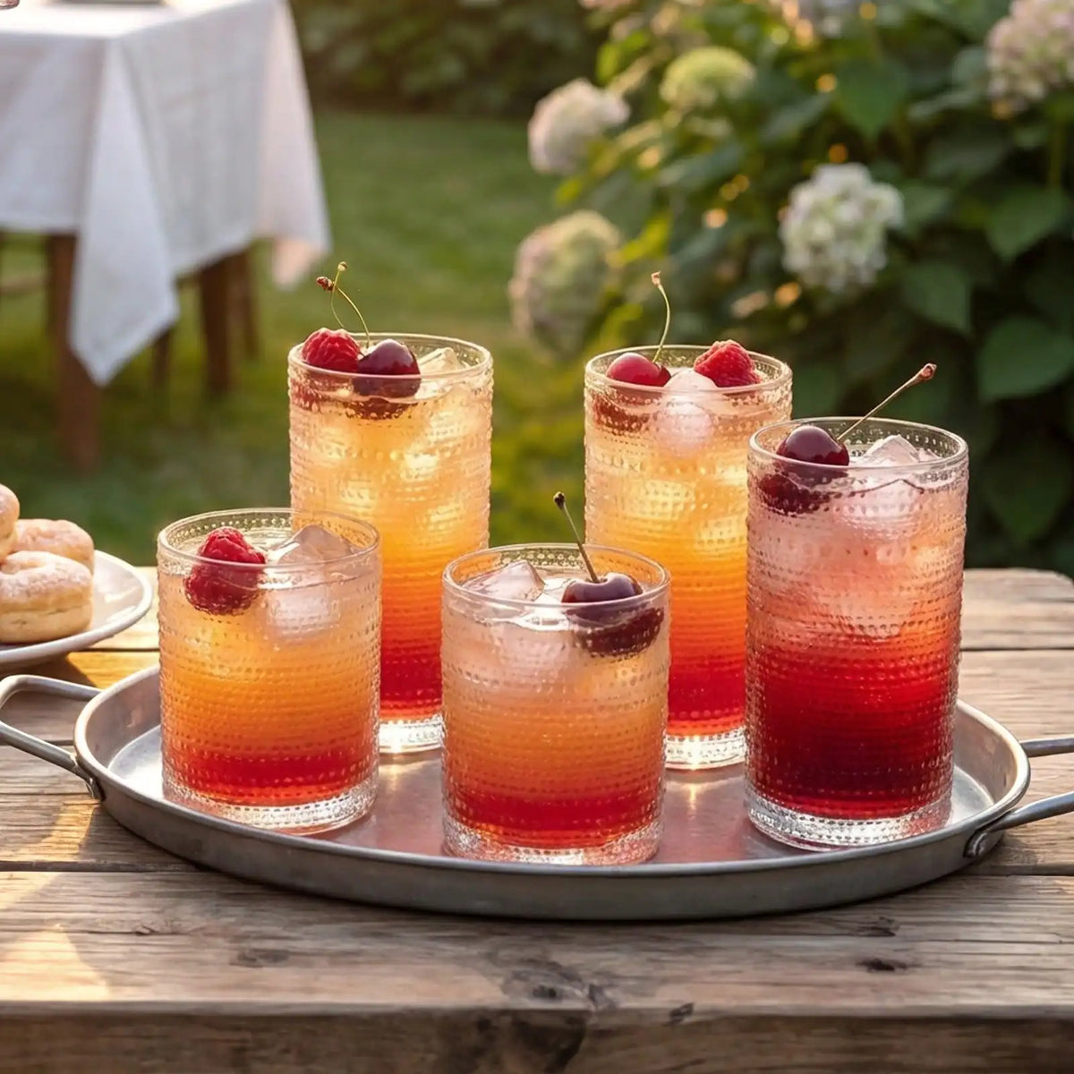 12/16pack Hobnail Drinking Glasses, 12 Oz Highball Glasses & 10 Oz Cocktail Glasses,
