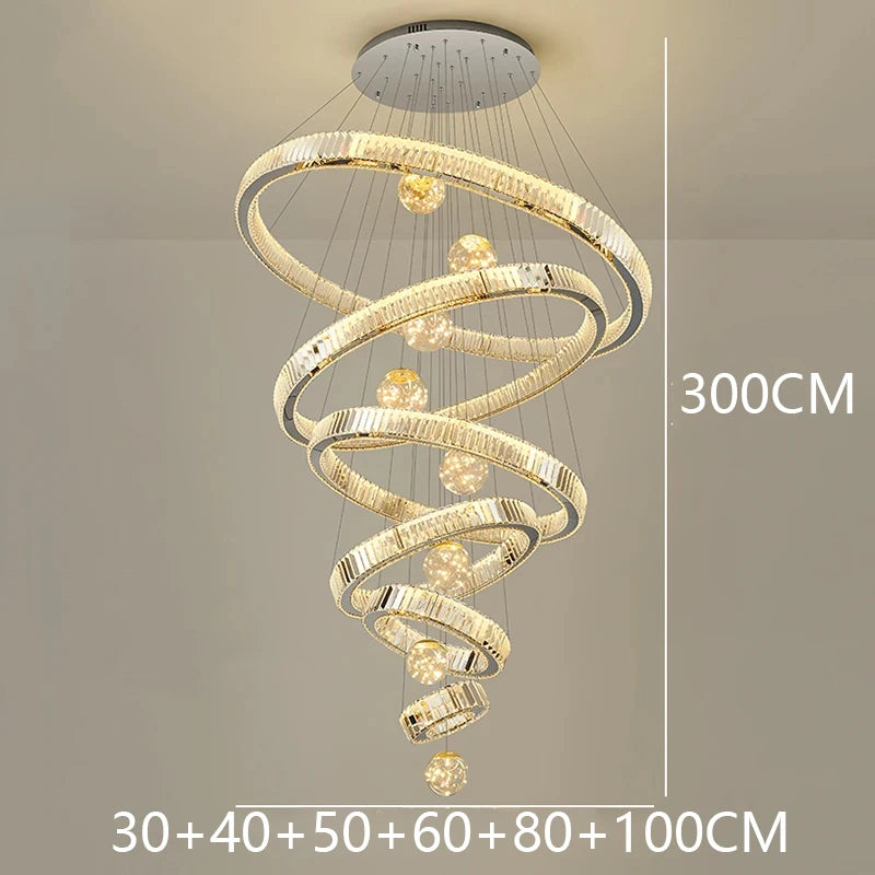 Modern home decoration crystal chandelier, stair Pendant lamp, living room Pendant lights, interior lighting