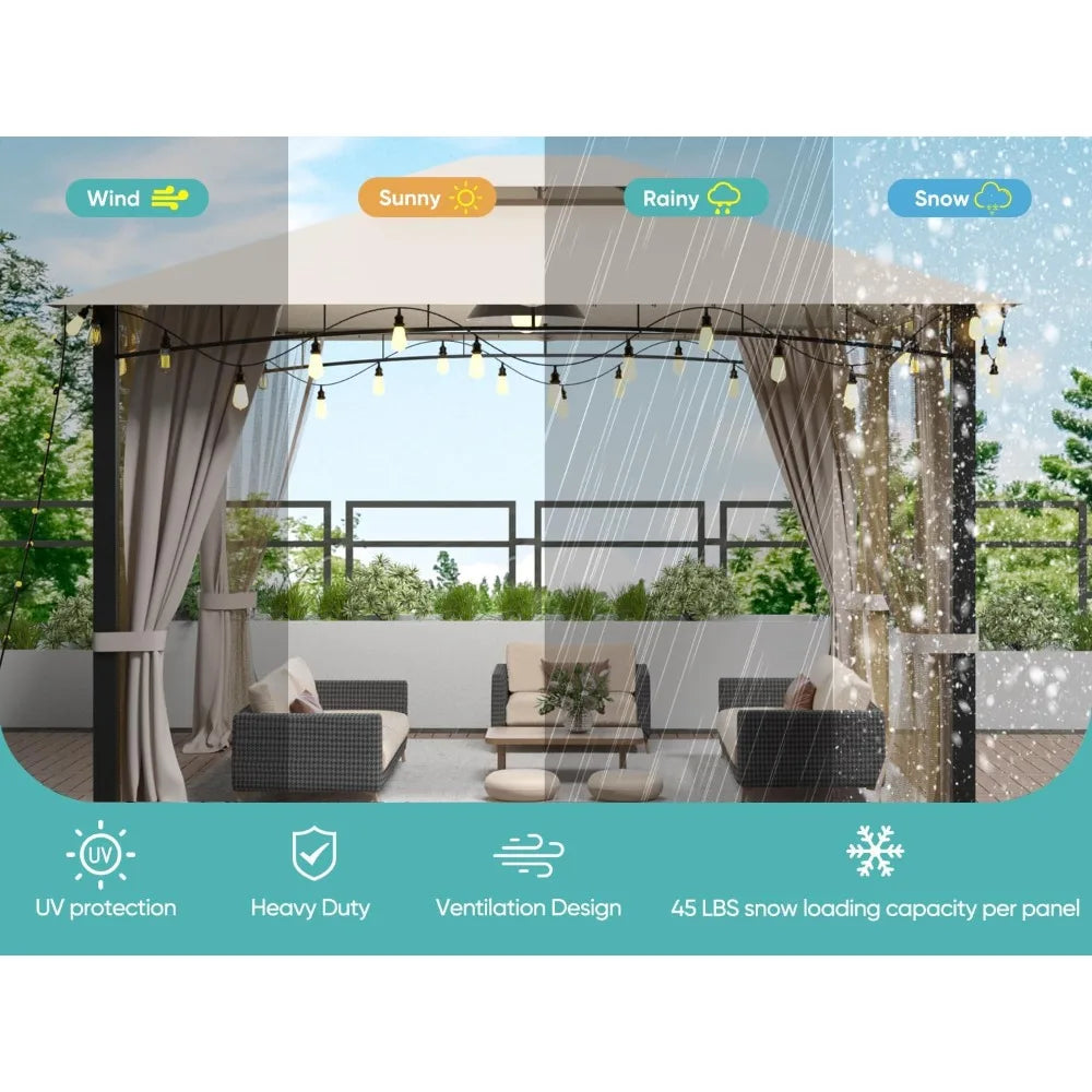 Patio Gazebo 10x12, Heavy Duty Soft Top Gazebos