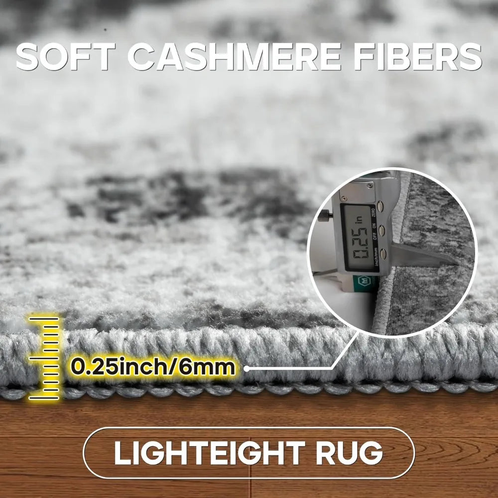 9x12 Feet Modern Washable Area Rugs: Abstract Design