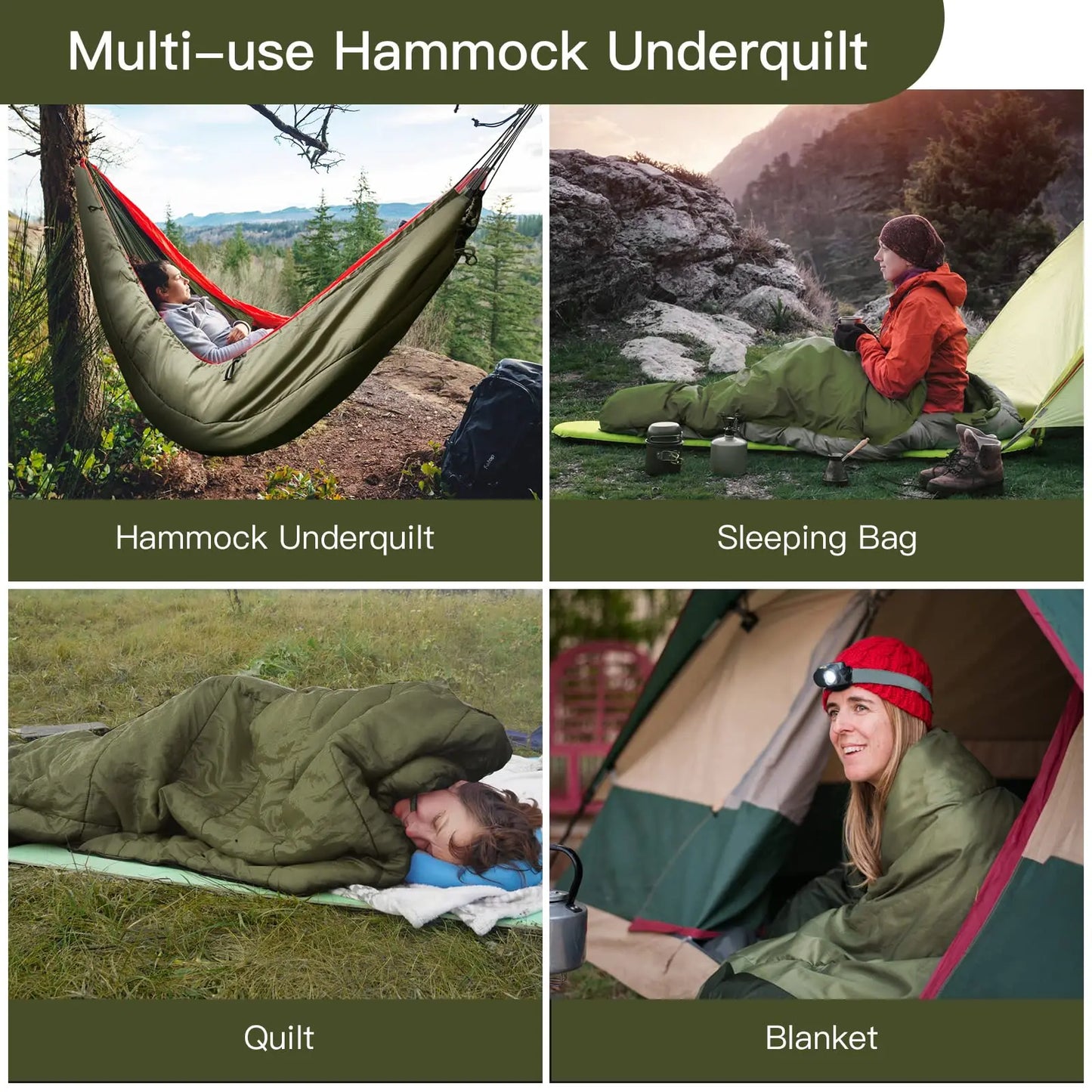 Night Cat Hammock Underquilts Sleeping Bag 5-20℃ 8x3.6ft