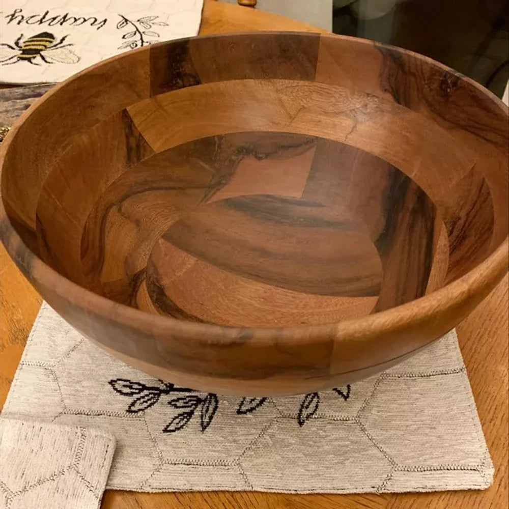 188oz Large Wood Serving Bowl, 12" x 12" x 6"