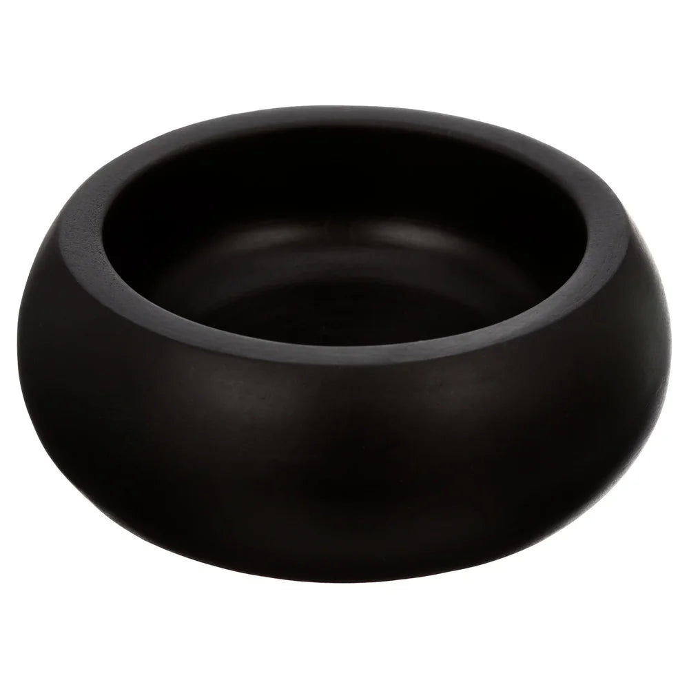 Premium Black Wood Serving Bowls Set of 2 Stackable