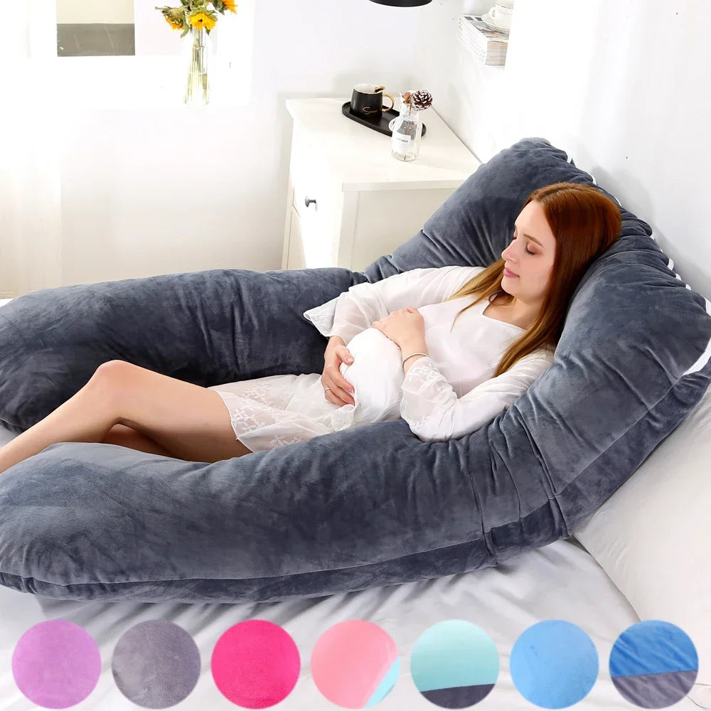Soft Fleece Pregnant Pillow Multi Function Side Protect Cushion