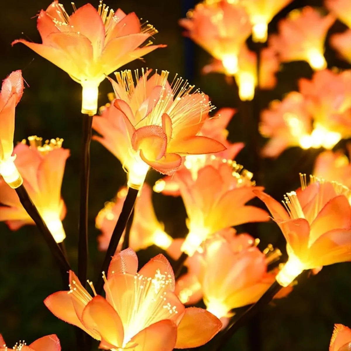1/2 PCS 15 LED Camellia Flower Outdoor Solar