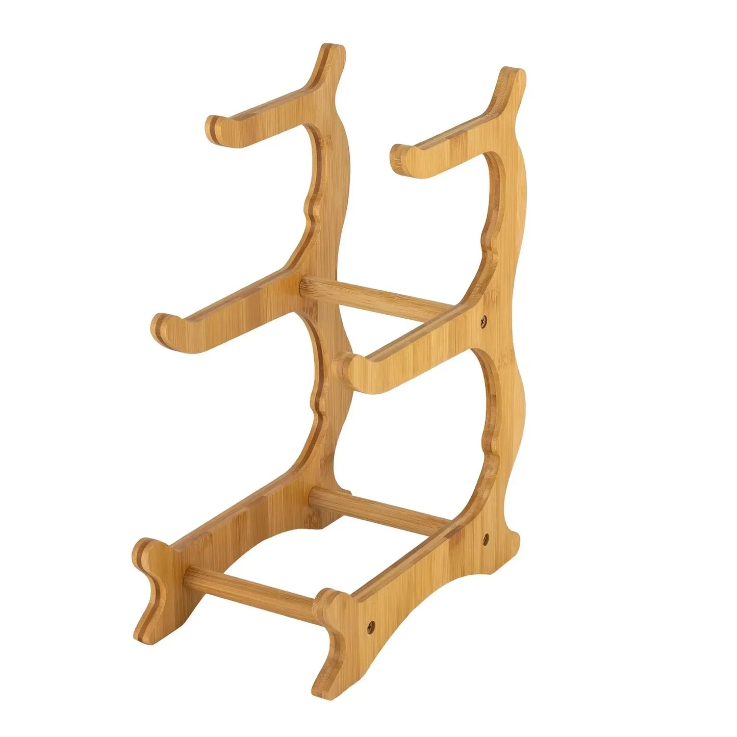 3 Tier Plastic Fruit Bowl W|Bamboo Countertop Stand,