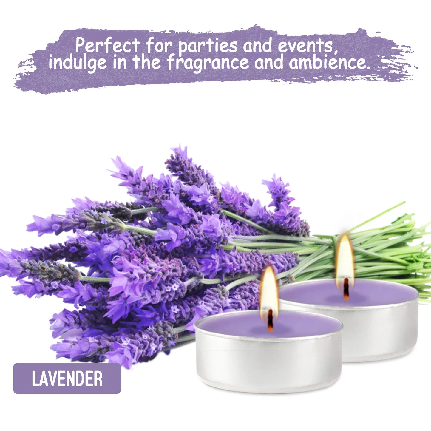 100 Lavender Scented Aluminum Shell Tea Wax, Purple Lavender