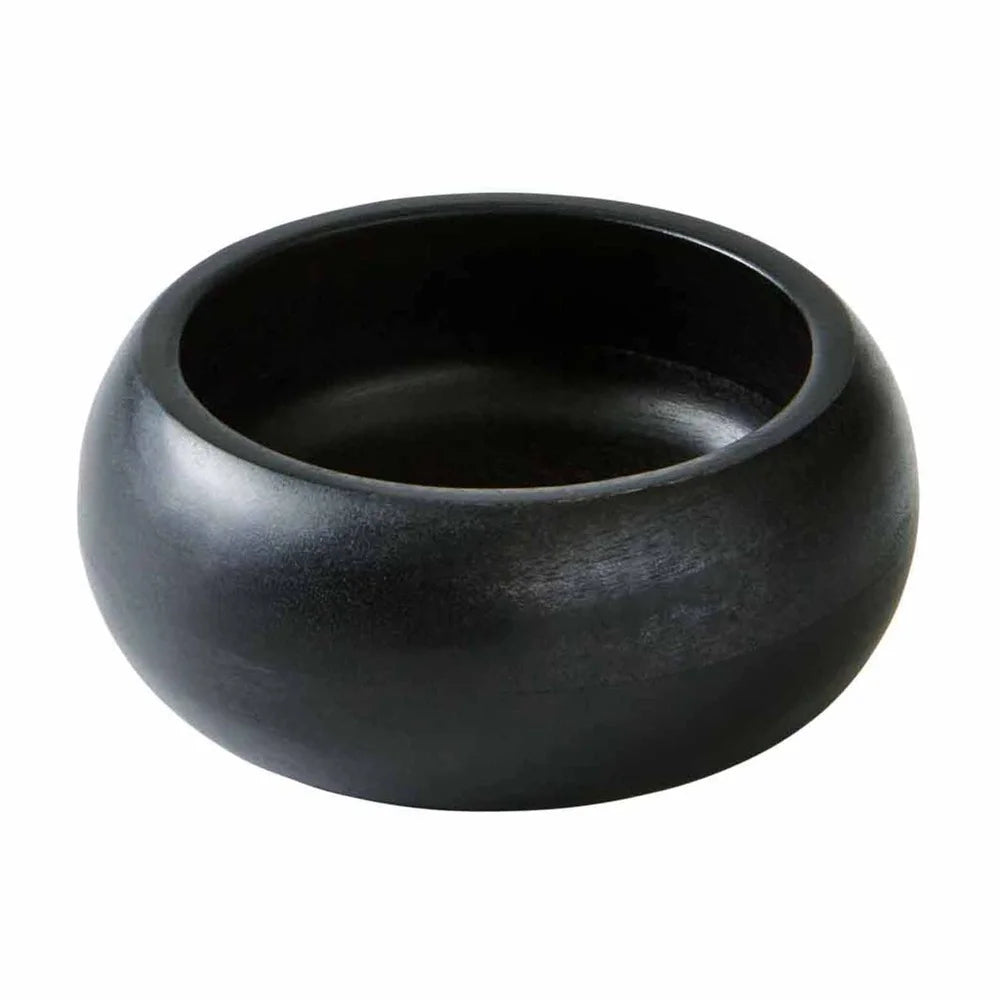 Premium Black Wood Serving Bowl Durable Easy to Clean