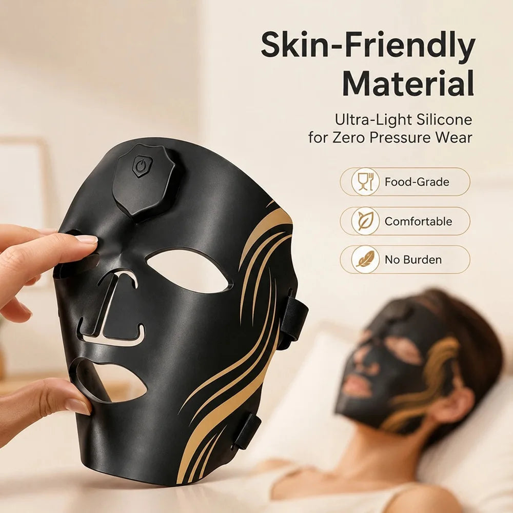 USB Rechargeable 7 Colors LED Face Mask Silicone Red Light Therapy