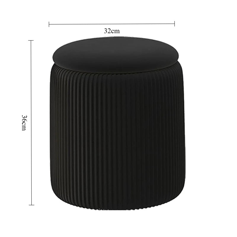 Round Ottoman Pouf with Storage Space