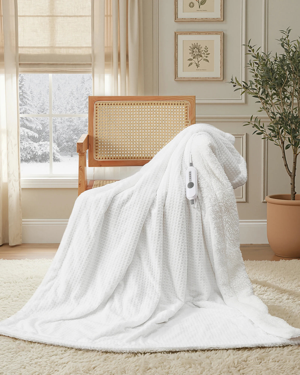 Dual Control Heated Blanket, Fast Warming Electric Blanket, 4 Heat Levels,