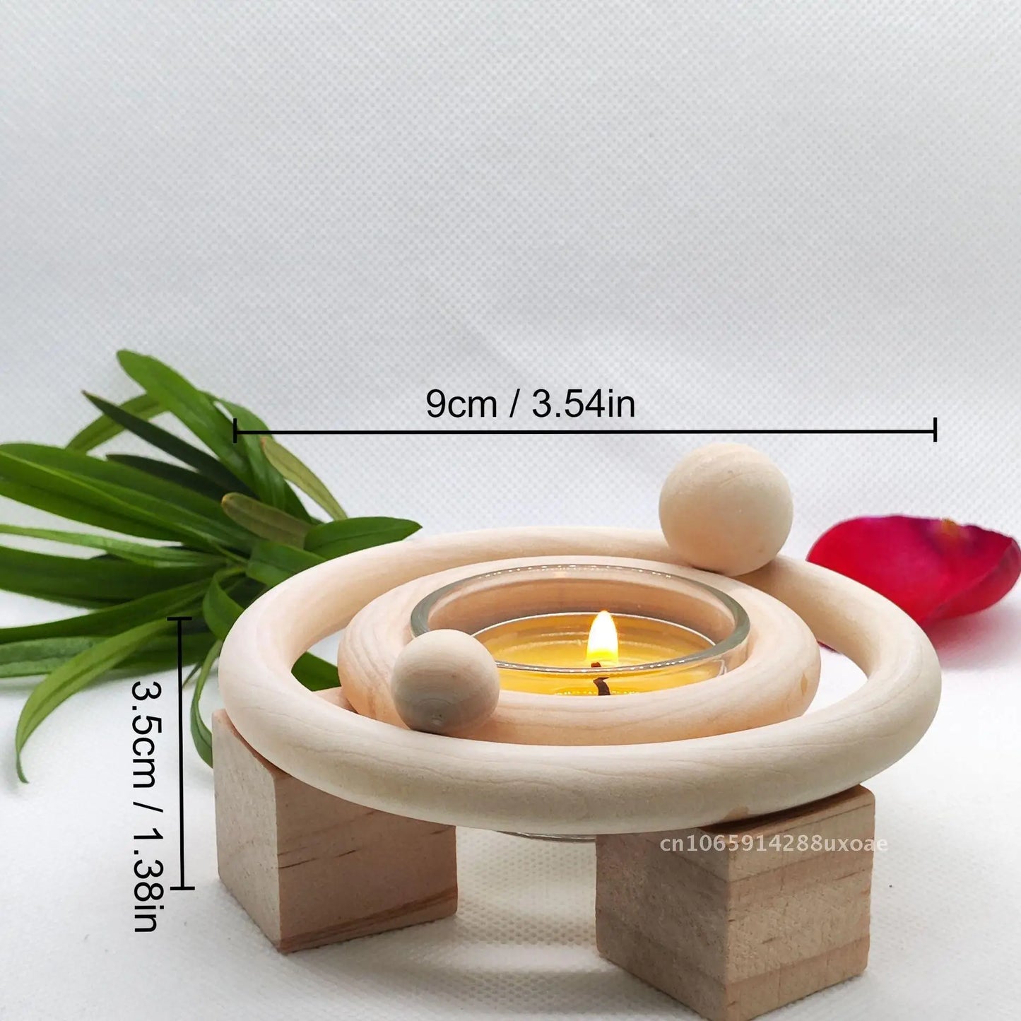 Solar System Theme Wooden Candlestick Orbiting