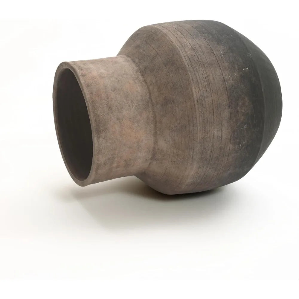 Round Ceramic Flower Vase, 13 Inch Brown Terracotta Vases