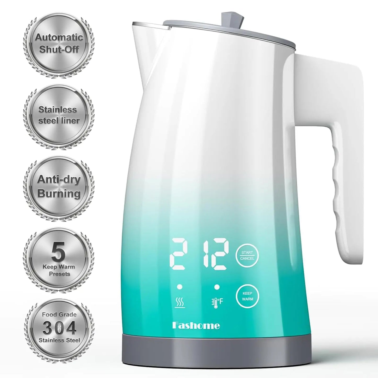 1.25L Electric Kettle Digital LED 2Hour Keep Warm Fast Boiling