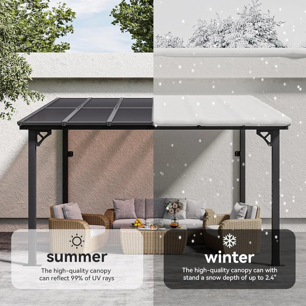 High quality-10' x 12' Gazebo w/ Sloped Roof,Wall-Mounted