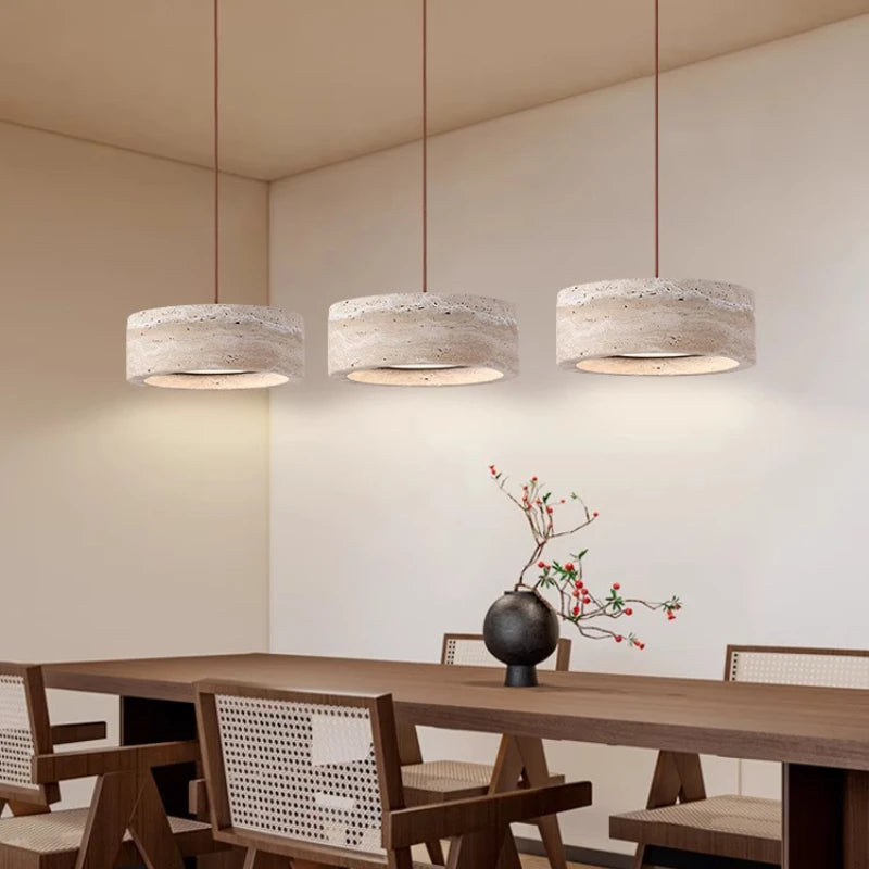 Led Pendant Lamp Stone Style Chandelier Long Wire