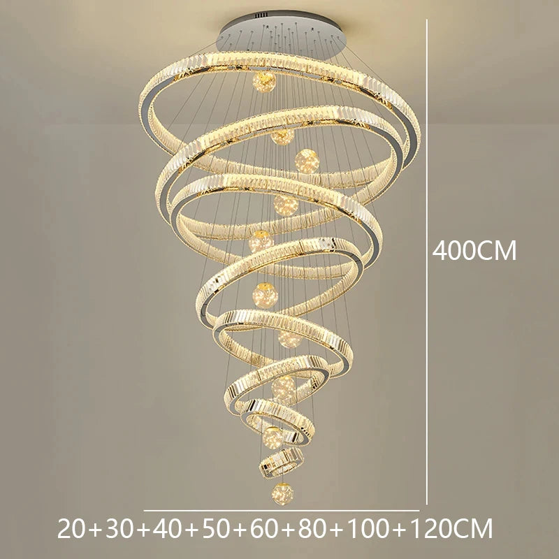 Modern home decoration crystal chandelier, stair Pendant lamp, living room Pendant lights, interior lighting