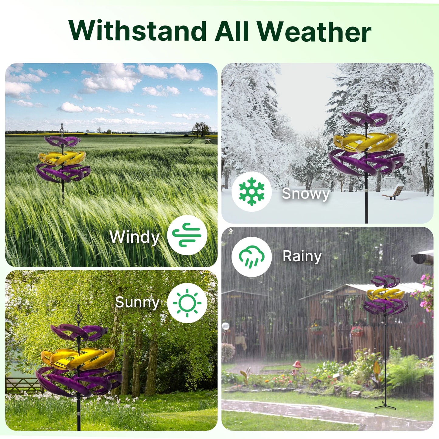 Wind Spinners Outdoor, 77" Large Metal , 360 Degrees Swivel 2pcs Flag