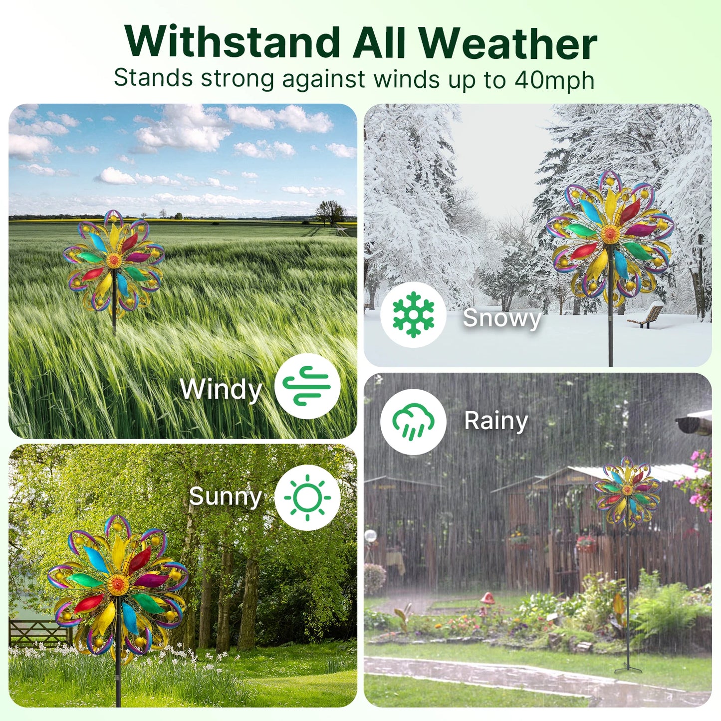 Wind Spinners Outdoor, 84" Large Metal Kinetic Wind Sculptures