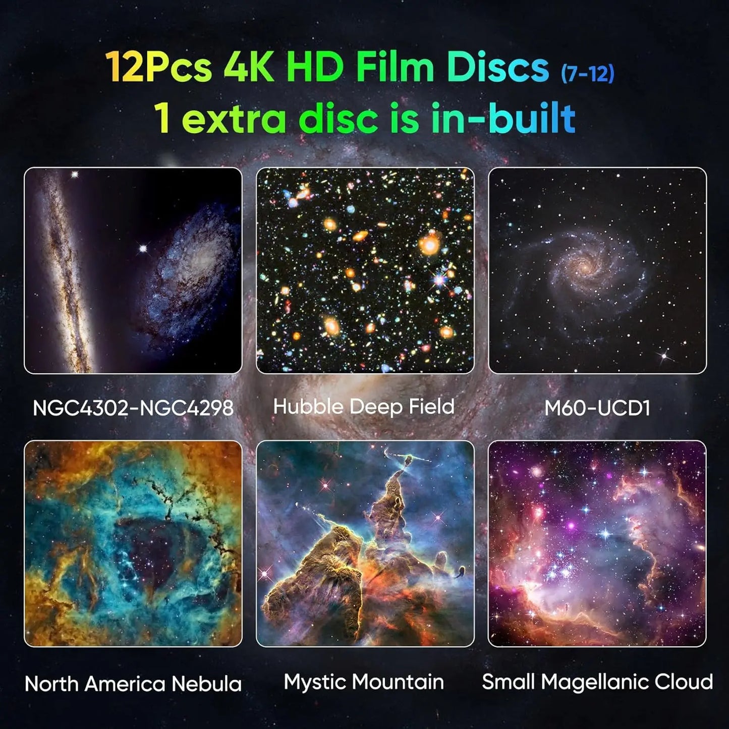 Galaxy Projector, HD Image, 13 Film Discs