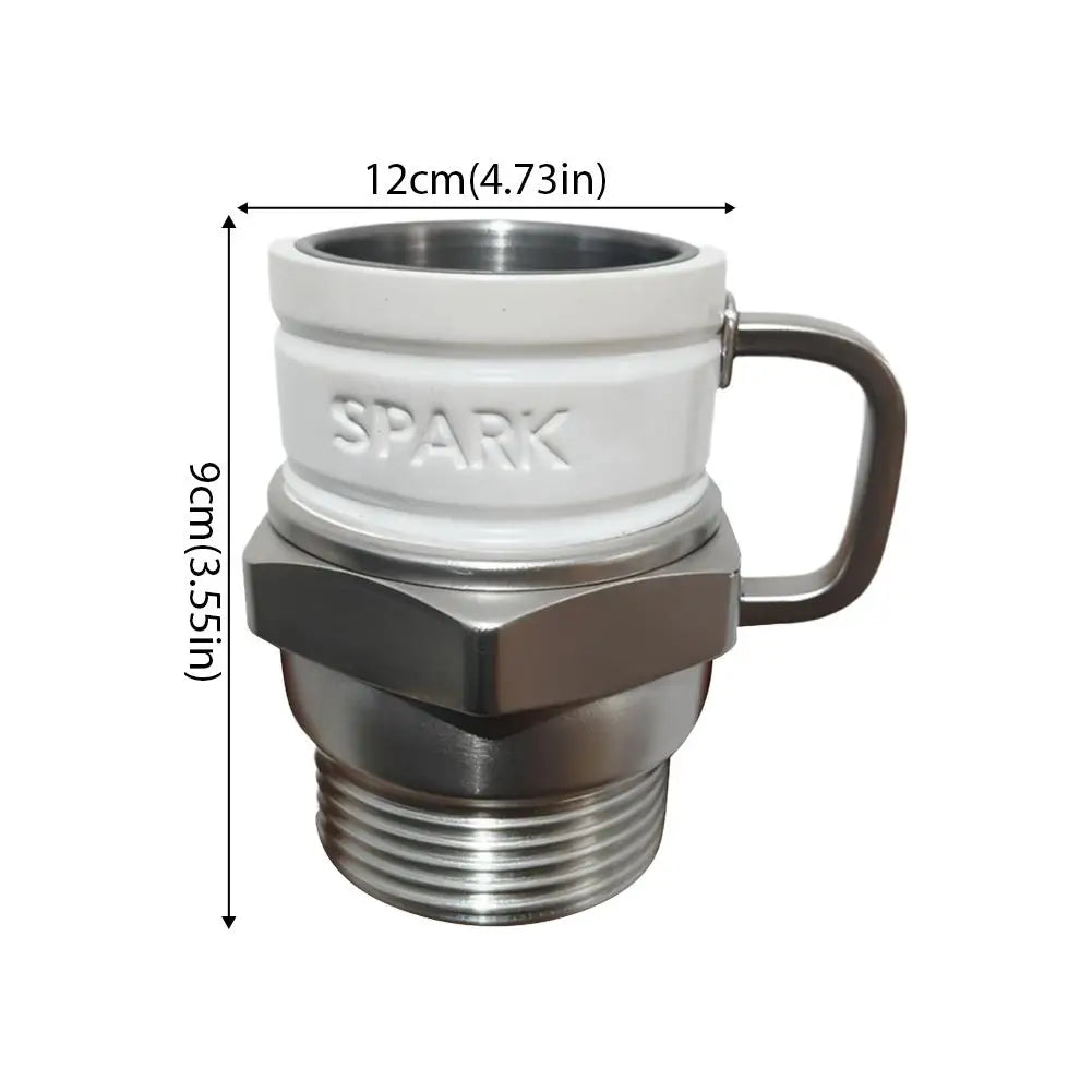 12-Ounce Ceramic And Stainless Steel Spark Plug Mark Cup
