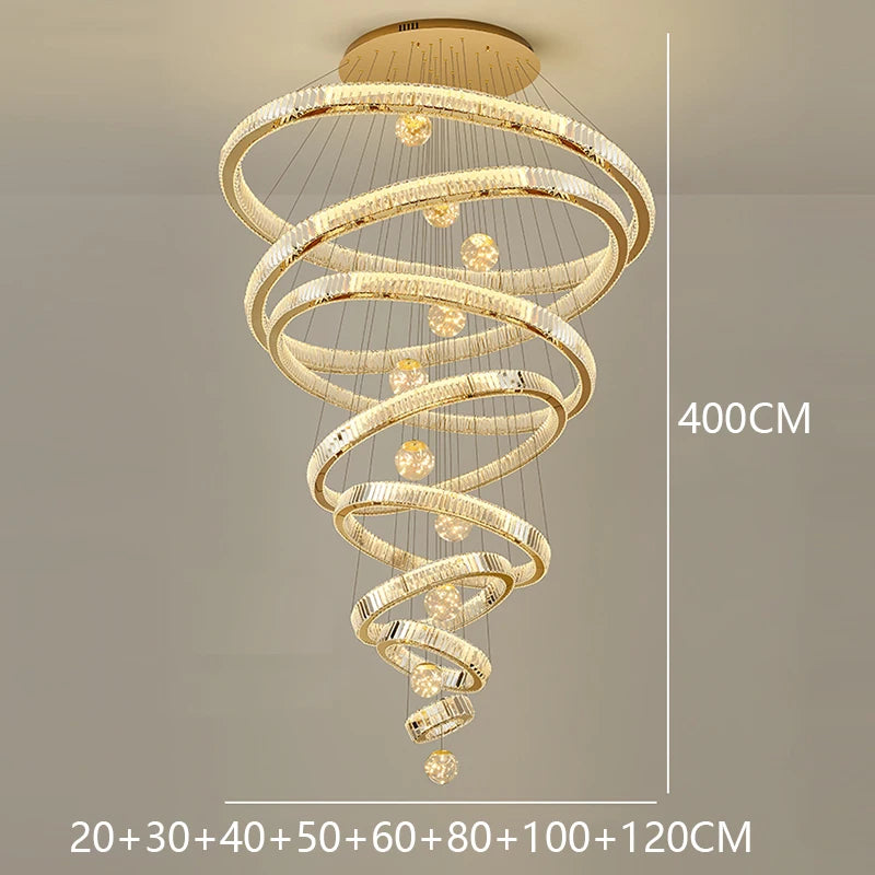 Modern home decoration crystal chandelier, stair Pendant lamp, living room Pendant lights, interior lighting
