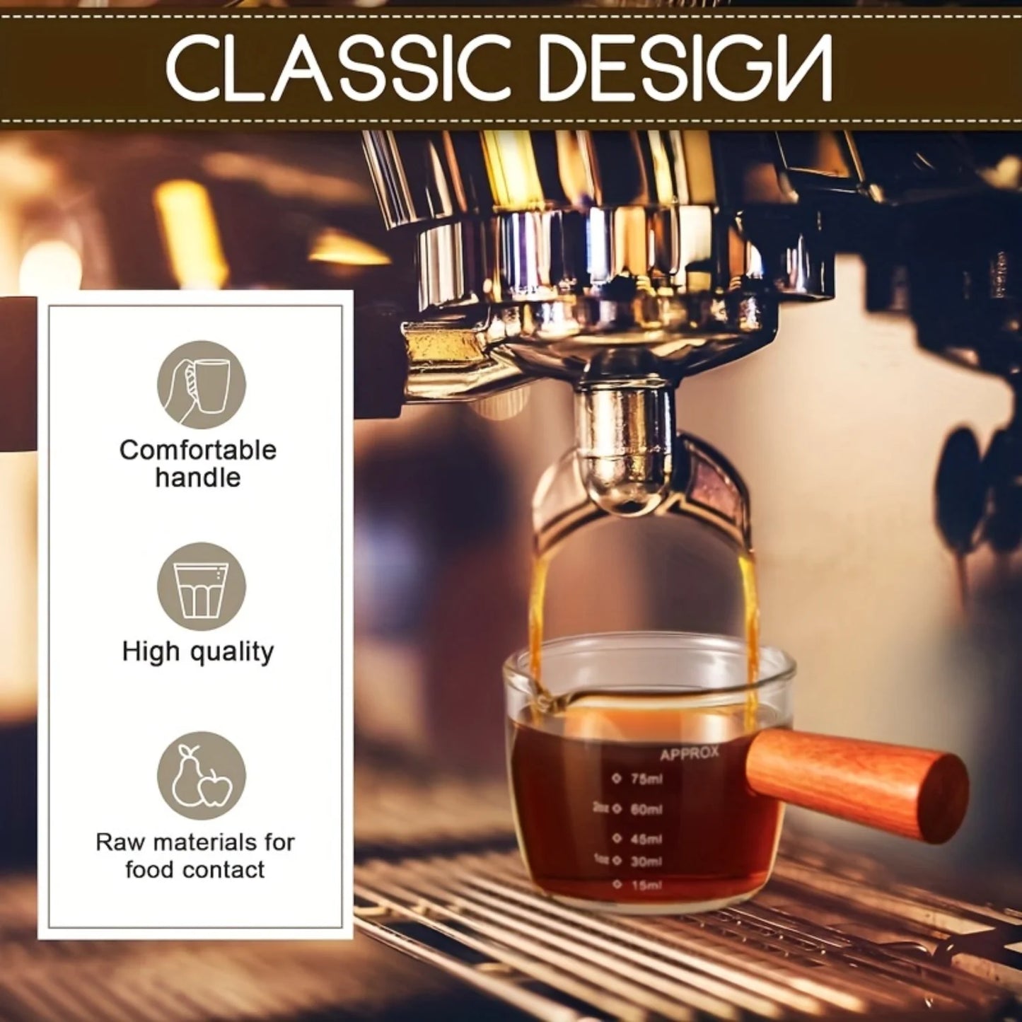 100ML Wooden Handle Milk Can, Cup for Espresso