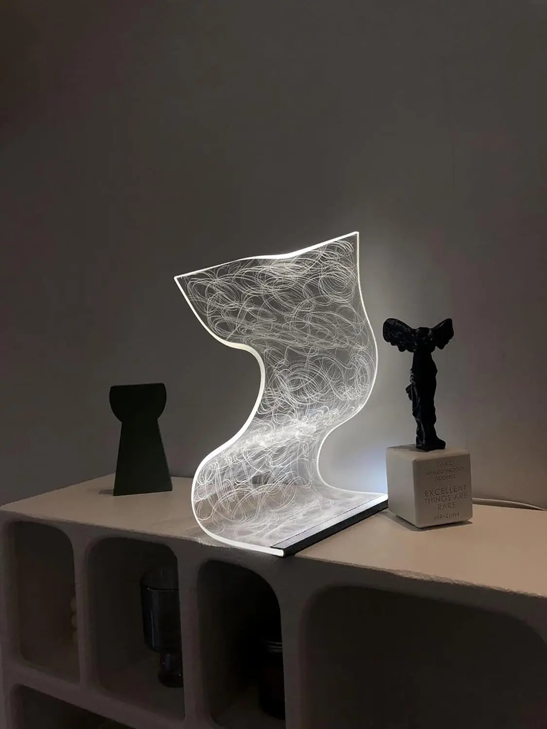 3 Color Adjustable Modern Curved LED Desk