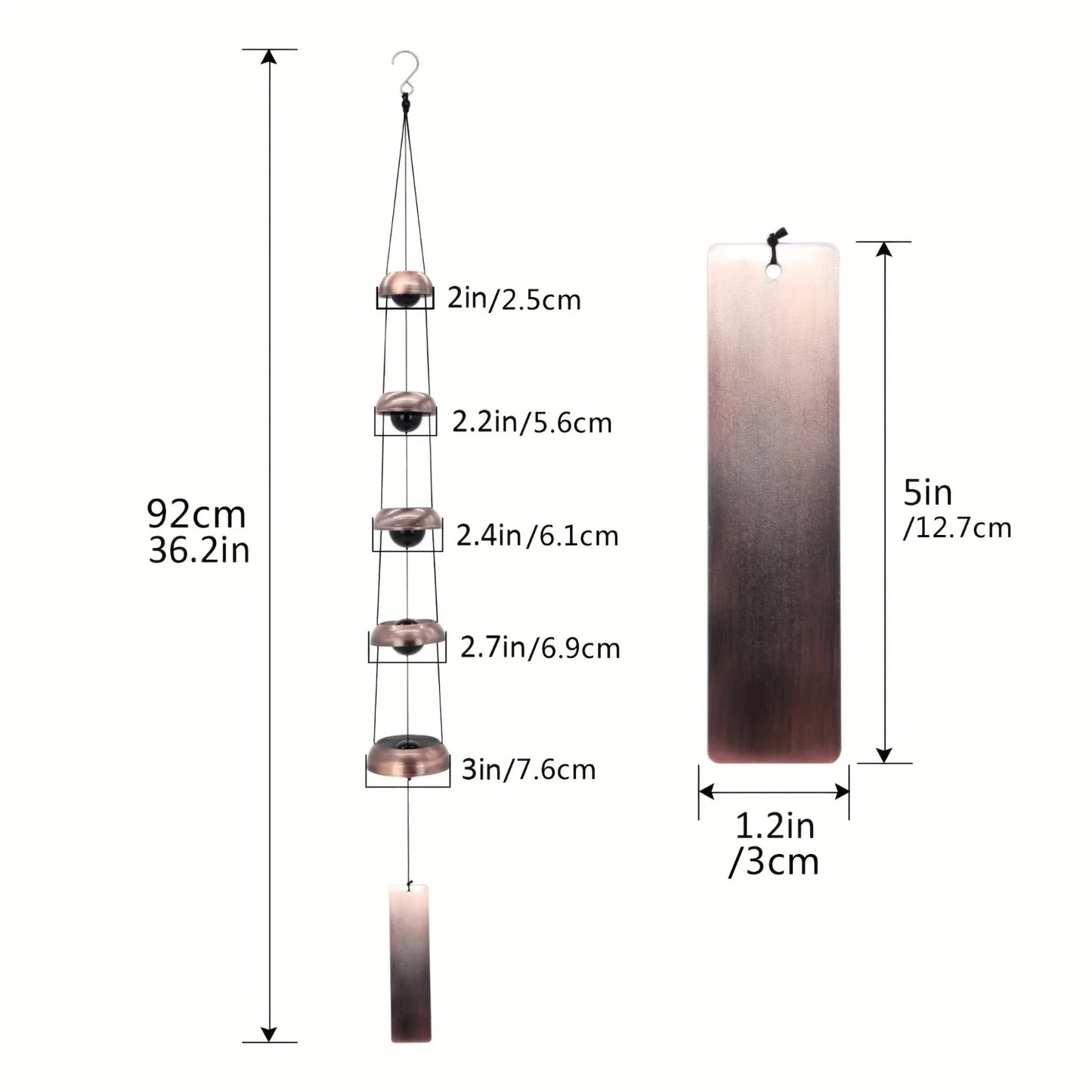 1pc Red Copper Temple Wind Chime