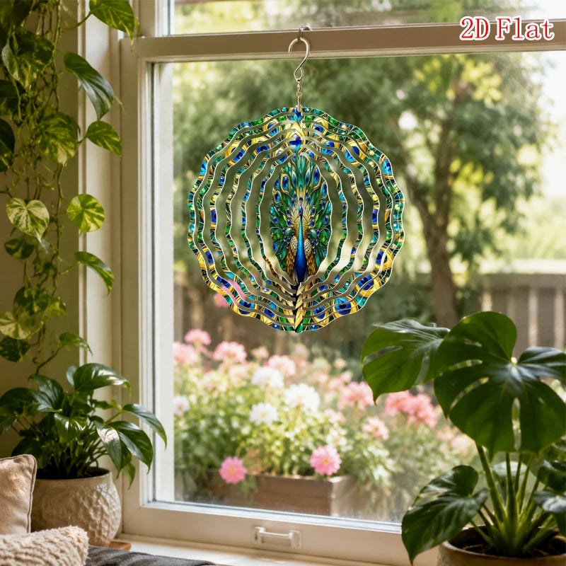 Wind Spinner 360 Degree Rotating Kaleidoscope Metal Wind Chime