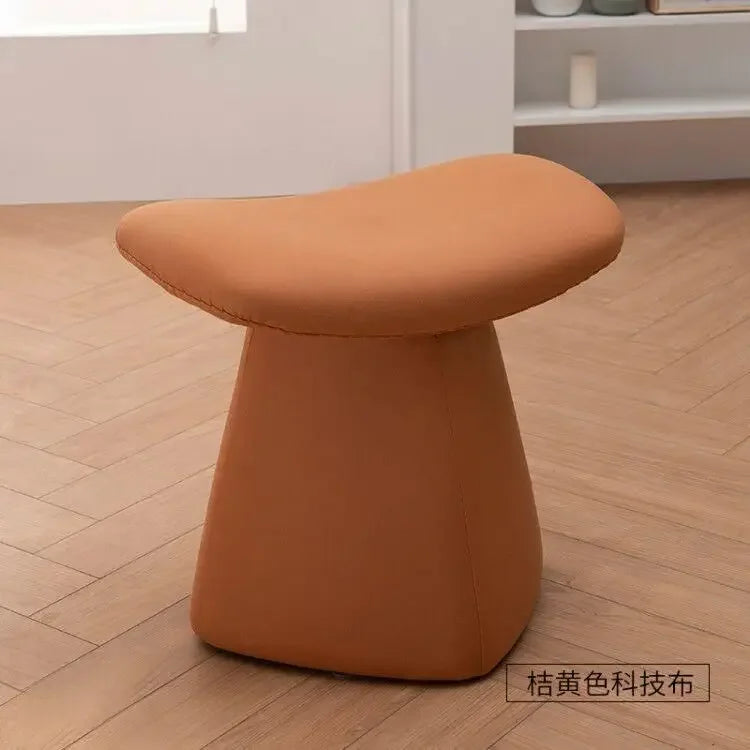 Nordic Ottoman Sitting Pouf Stool - Wooden Vanity Chair