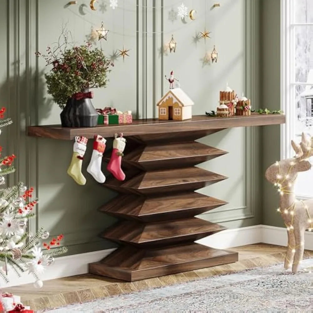 51-Inch Long Console Table with Unique Base