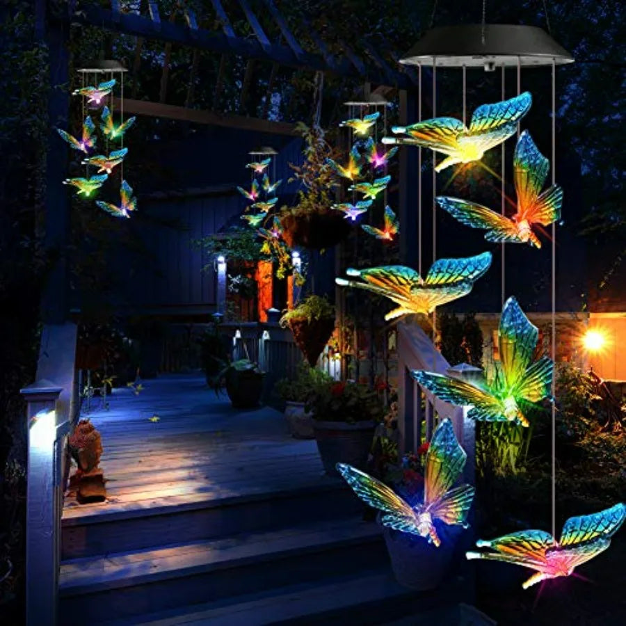 Solar Wind Chime, Color Changing Wind Chimes Butterfly, LED